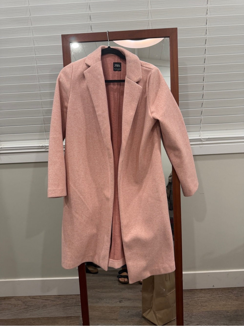 Zara Dusty Pink Long Trench Coat
